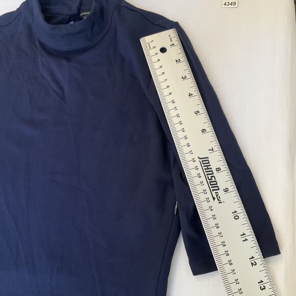 Forever 21 Women Dress M Navy Fit & Flare Button 3/4 Sleeve Knee Length - Picture 7 of 10